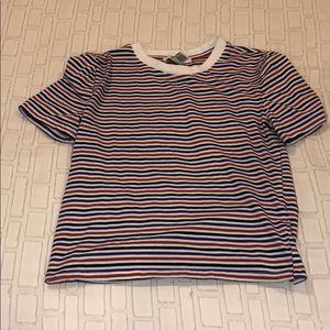 Red. White, Blue ans Black Striped Shirt